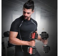 Wholesale Adjustable Dumbbell Fitness Neoprene Hex Rubber Coated Dumbbell Set For Strength Training Equipment